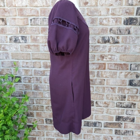 Anthropologie Maeve Round Neck Dress Purple 2 - Picture 4 of 6